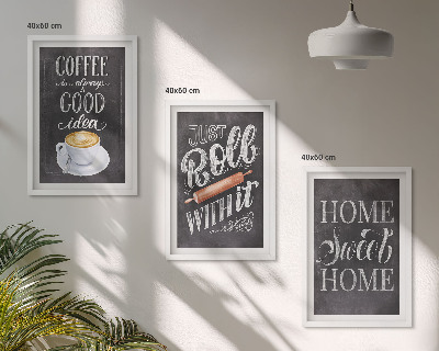 Set tablouri pentru dormitor Căldură acasă cu rolă de cafea