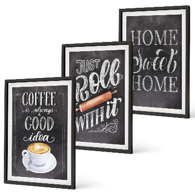 Set tablouri pentru dormitor Căldură acasă cu rolă de cafea