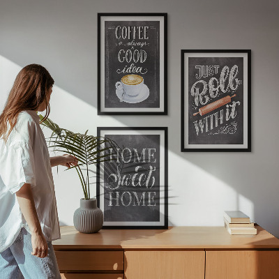 Set tablouri pentru dormitor Căldură acasă cu rolă de cafea