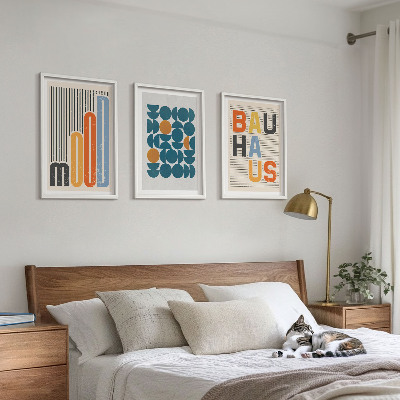 Set tablouri pentru dormitor Modele geometrice Bauhaus