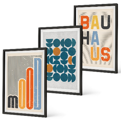Set tablouri pentru dormitor Modele geometrice Bauhaus