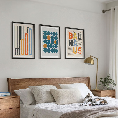 Set tablouri pentru dormitor Modele geometrice Bauhaus