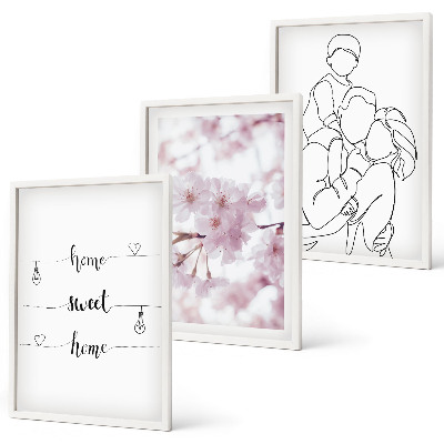 Set tablouri decorative Flori minimaliste de familie