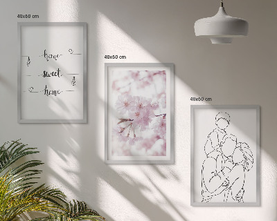 Set tablouri decorative Flori minimaliste de familie