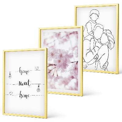 Set tablouri decorative Flori minimaliste de familie