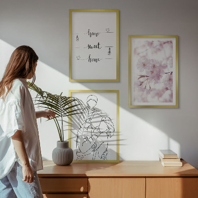 Set tablouri decorative Flori minimaliste de familie