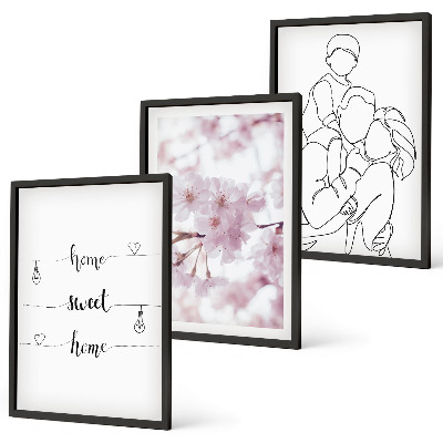 Set tablouri decorative Flori minimaliste de familie