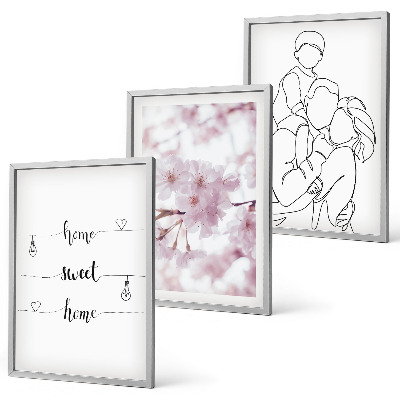 Set tablouri decorative Flori minimaliste de familie