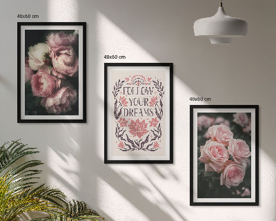 Set tablouri decorative Inscripție vise trandafiri vintage