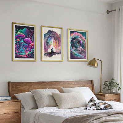 Set tablouri pentru dormitor Ilustrații de artă fantasy colorate