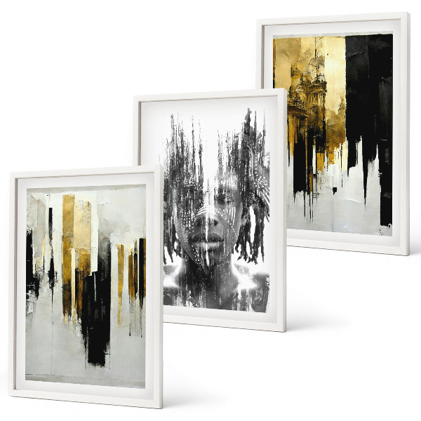 Set tablouri decorative Portrete abstracte contrastante