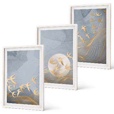 Set tablouri decorative Păsări care zboară pe cer