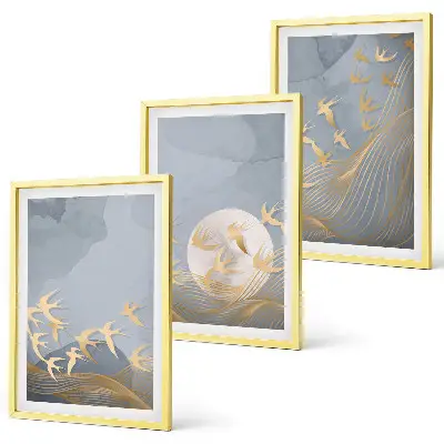 Set tablouri decorative cu păsări care zboară pe cer