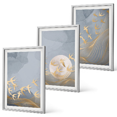 Set tablouri decorative Păsări care zboară pe cer