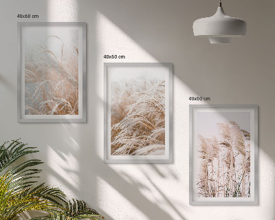 Set tablouri decorative Câmpuri de iarbă în maro și bej