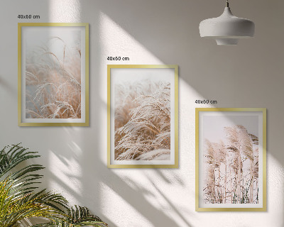 Set tablouri decorative Câmpuri de iarbă în maro și bej