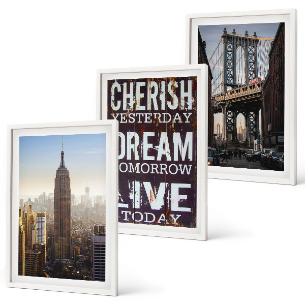 Set tablouri decorative Citat despre peisajele din New York