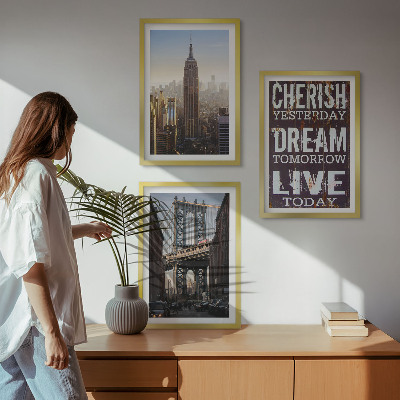 Set tablouri decorative Citat despre peisajele din New York