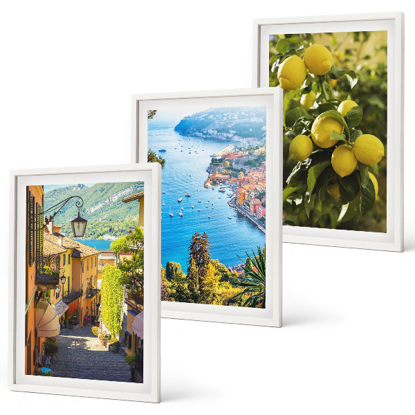 Set tablouri decorative Străzi de pe malul mării, mare de lămâi