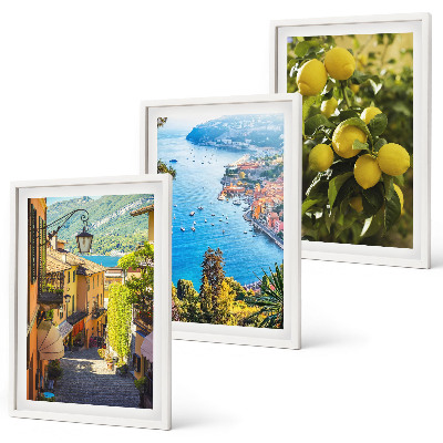 Set tablouri decorative Străzi de pe malul mării, mare de lămâi