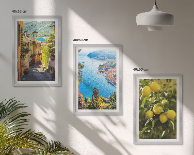 Set tablouri decorative Străzi de pe malul mării, mare de lămâi