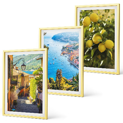 Set tablouri decorative Străzi de pe malul mării, mare de lămâi