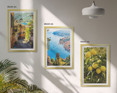 Set tablouri decorative Străzi de pe malul mării, mare de lămâi