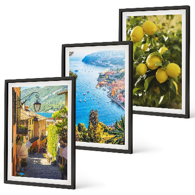 Set tablouri decorative Străzi de pe malul mării, mare de lămâi