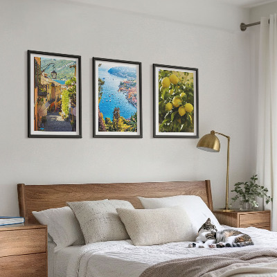Set tablouri decorative Străzi de pe malul mării, mare de lămâi