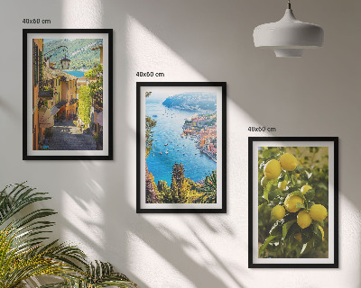 Set tablouri decorative Străzi de pe malul mării, mare de lămâi