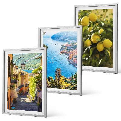 Set tablouri decorative Străzi de pe malul mării, mare de lămâi