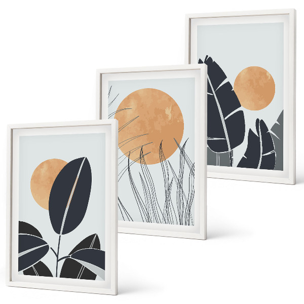 Set tablouri pentru dormitor Modele de plante cu sori mari minimaliste