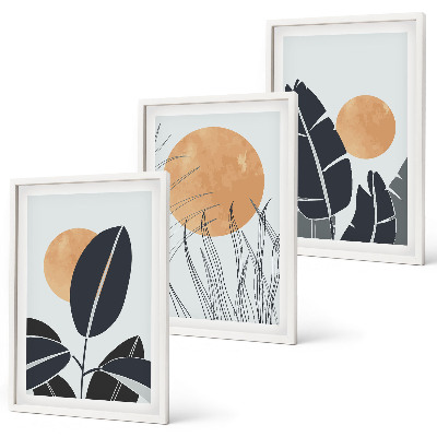 Set tablouri pentru dormitor Modele de plante cu sori mari minimaliste