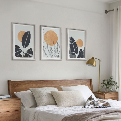Set tablouri pentru dormitor Modele de plante cu sori mari minimaliste