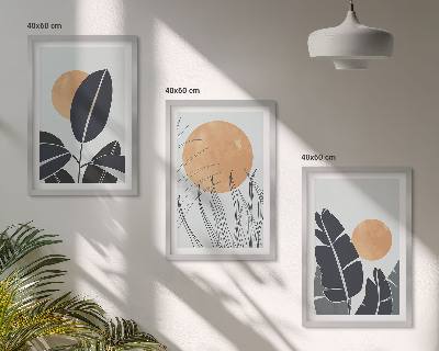 Set tablouri pentru dormitor Modele de plante cu sori mari minimaliste