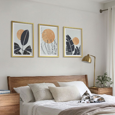 Set tablouri pentru dormitor Modele de plante cu sori mari minimaliste