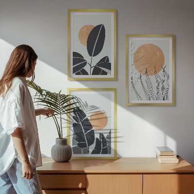 Set tablouri pentru dormitor Modele de plante cu sori mari minimaliste