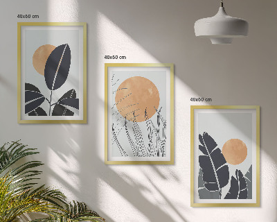 Set tablouri pentru dormitor Modele de plante cu sori mari minimaliste