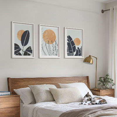 Set tablouri pentru dormitor Modele de plante cu sori mari minimaliste