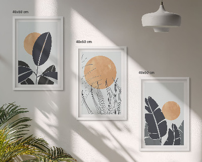 Set tablouri pentru dormitor Modele de plante cu sori mari minimaliste