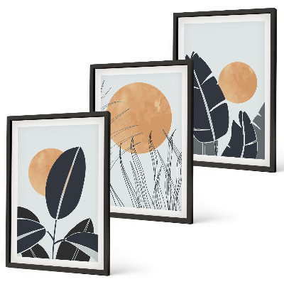 Set tablouri pentru dormitor Modele de plante cu sori mari minimaliste