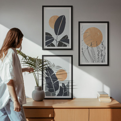 Set tablouri pentru dormitor Modele de plante cu sori mari minimaliste