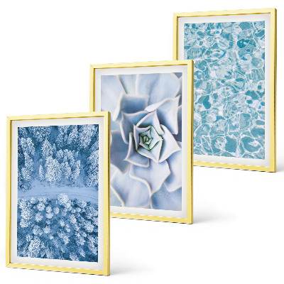 Set tablouri decorative Apă de flori albastre de pădure de iarnă