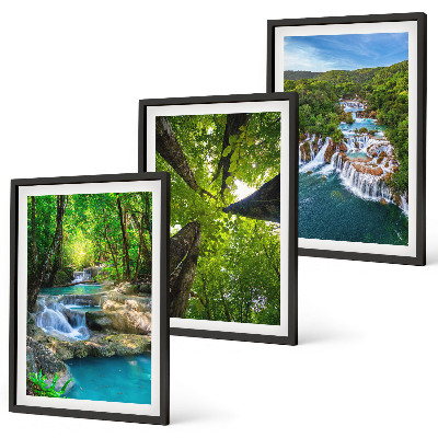 Set tablouri pentru dormitor Cascade cu apă verde din pădure