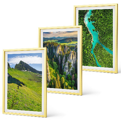Set tablouri decorative Munți verzi, stânci de râu