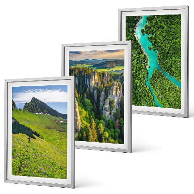 Set tablouri decorative Munți verzi, stânci de râu