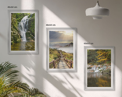 Set tablouri pentru dormitor Cascade munți nori toamnă