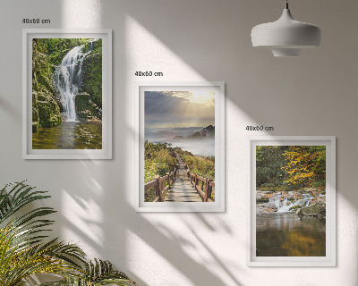 Set tablouri pentru dormitor Cascade munți nori toamnă