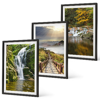 Set tablouri pentru dormitor Cascade munți nori toamnă