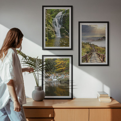 Set tablouri pentru dormitor Cascade munți nori toamnă